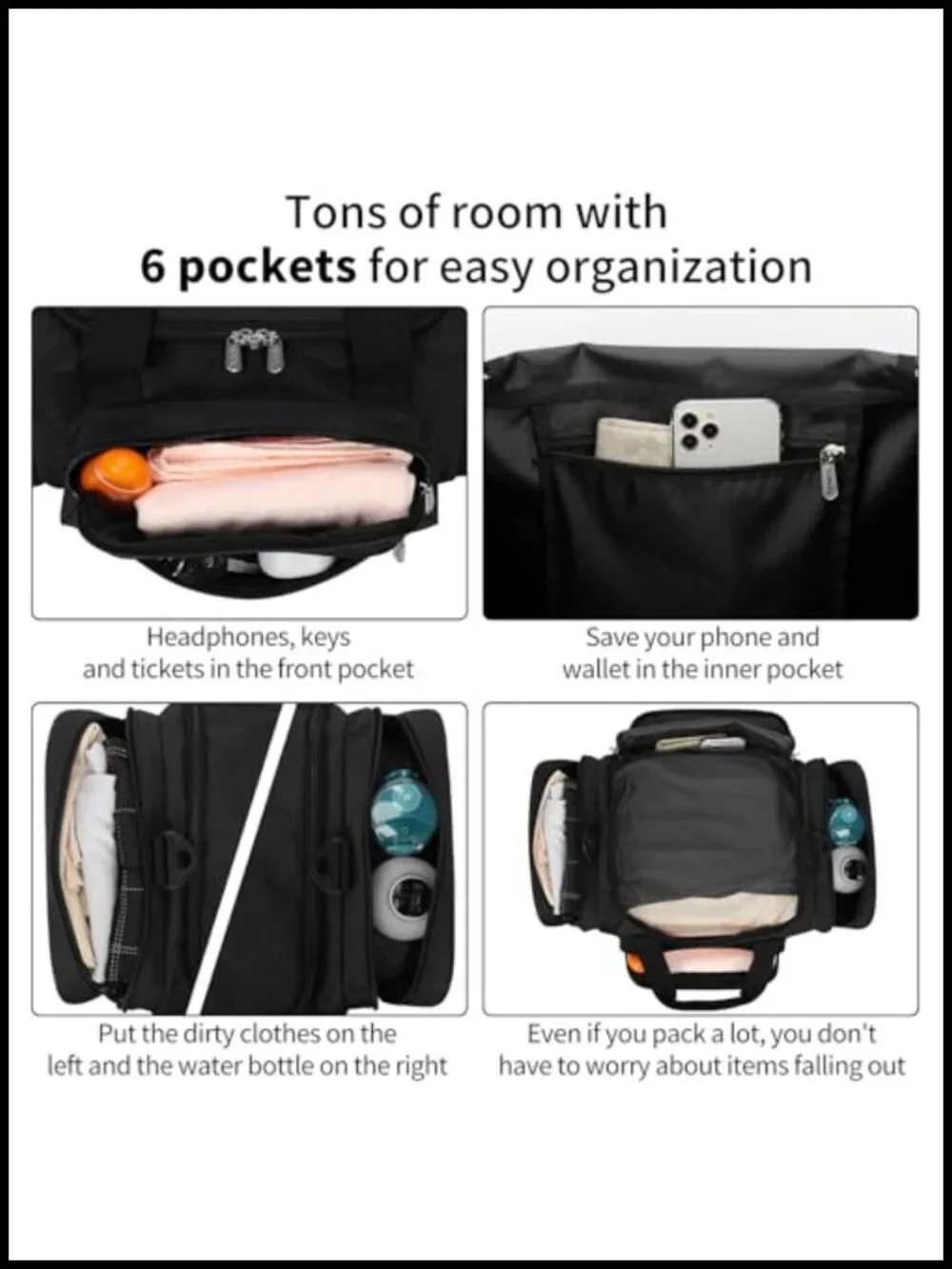 Small Duffel Bag 17 inch Carry On Sports Gym Travel Weekender
